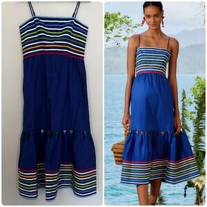 Farm Rio Tiered Cotton Midi Dress